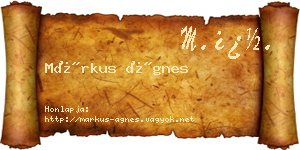Márkus Ágnes névjegykártya