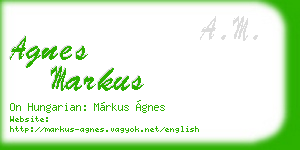 agnes markus business card